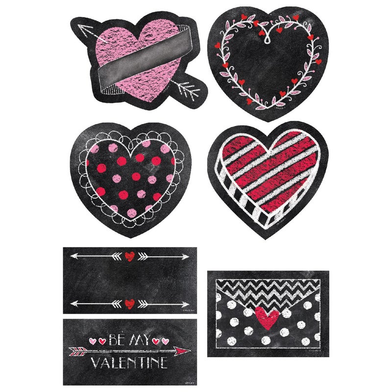 Creative Teaching Press Incentives, Wall DÃ©cor Chalk Hearts Cut Outs, 6", CT 6076
